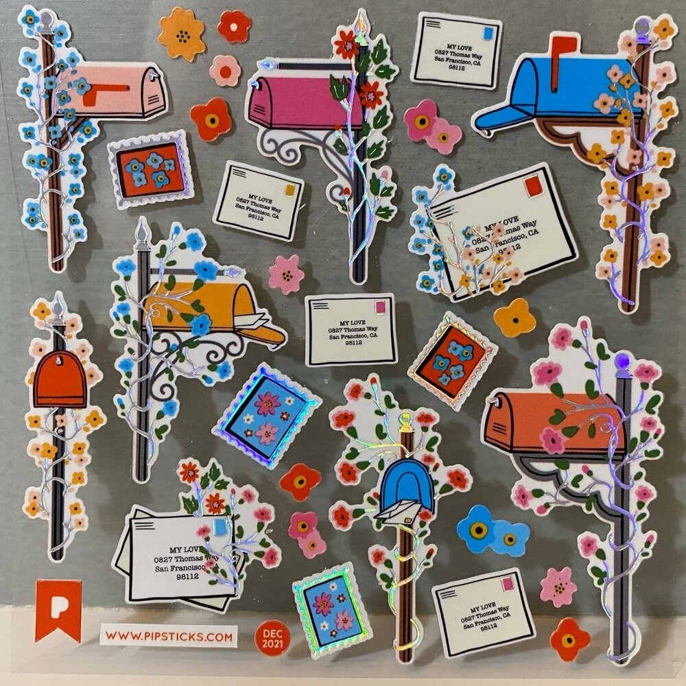 Pipsticks Floral Mailbox Stickers
